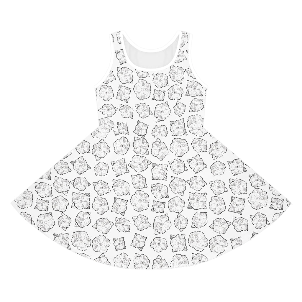 Poppy Pattern Sundress, Floral Girls Summer Dress, Sleeveless Kids Clothing, Children's Casual Wear, Flower Print Beach Dress