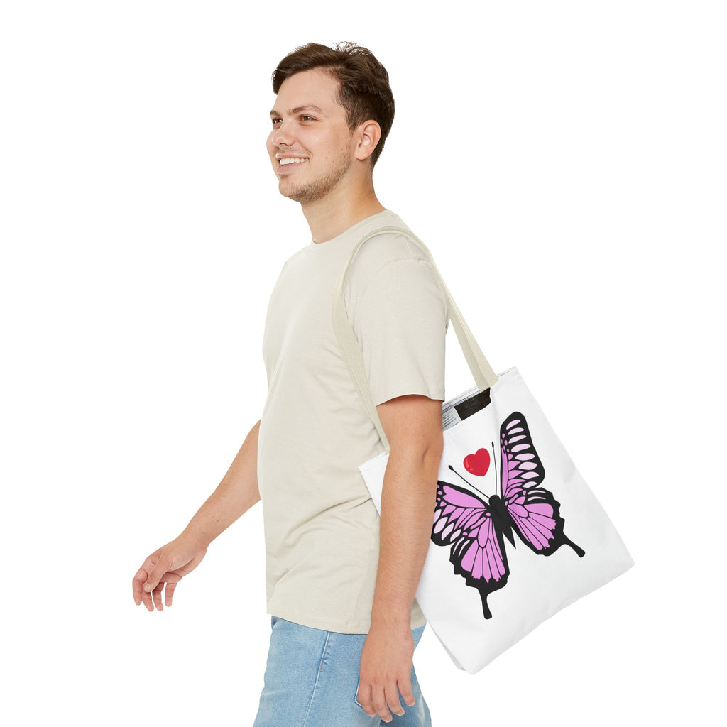 Pink Butterfly Tote Bag - Feminine Floral Design