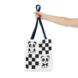 Kawaii Pandas Chessboard Tote Bag