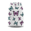 Butterfly Pattern Women's Pencil Skirt, White Background, Stylish Fashion, Trendy Apparel, Office Wear, Gift for Her