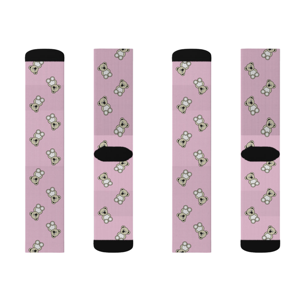 Cute Bears Sublimation Socks, Pink Animal Print, Cozy Winter Feet, Fun Statement Accessories, Unique Gift Ideas, Cute Bear Patterned Socks