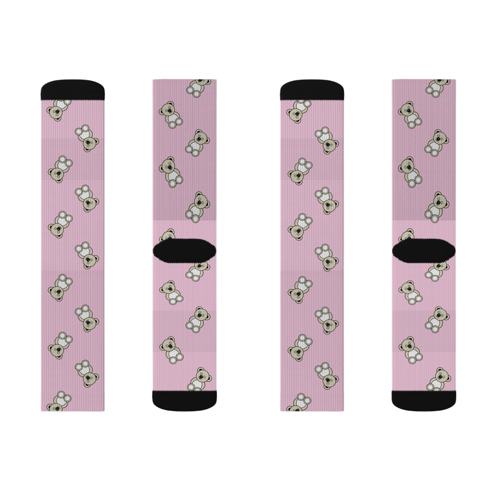 Cute Bears Sublimation Socks, Pink Animal Print, Cozy Winter Feet, Fun Statement Accessories, Unique Gift Ideas, Cute Bear Patterned Socks