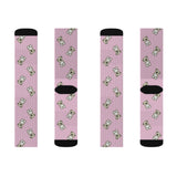 Cute Bears Pattern Pink Sublimation Socks