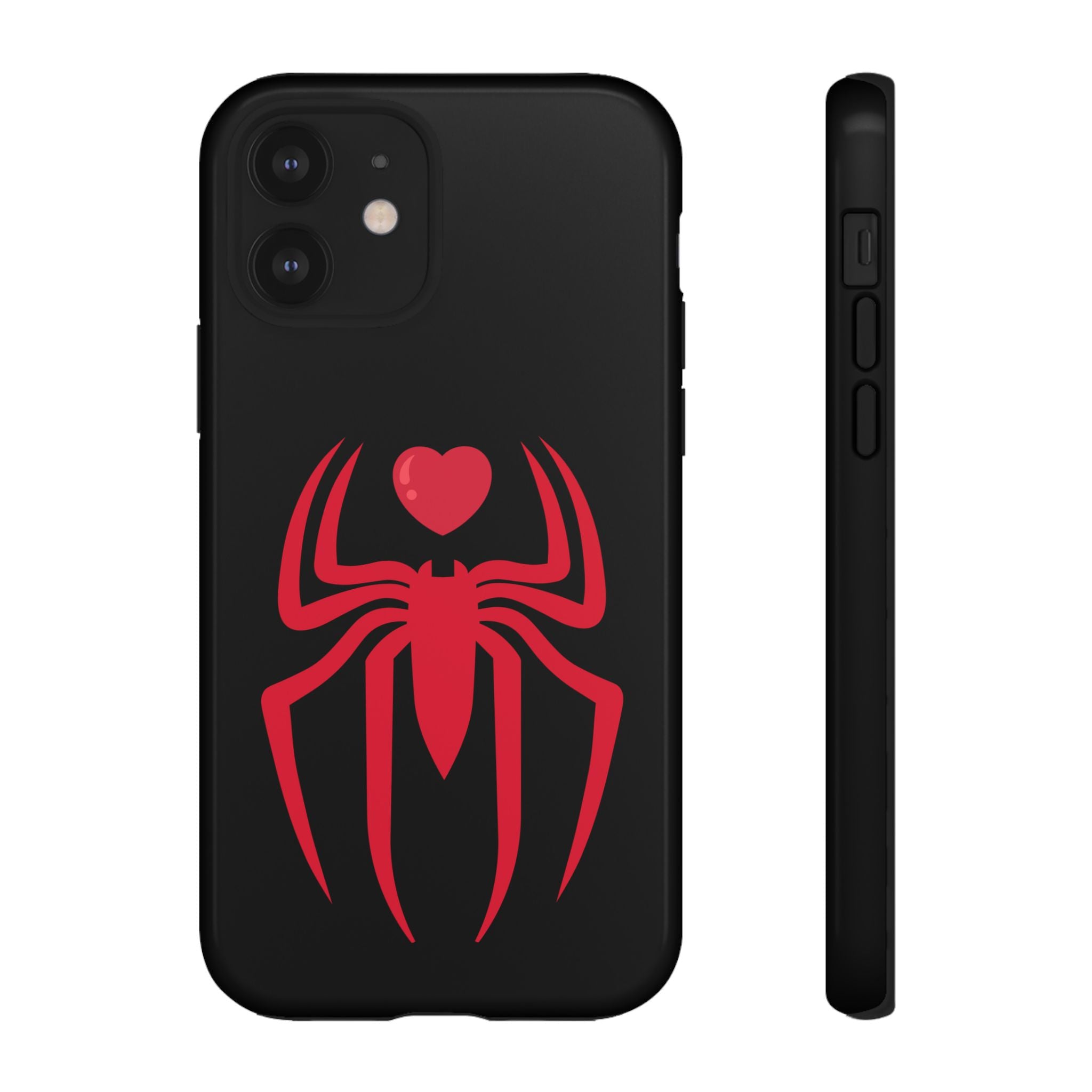 Red Spider Heart Tough iPhone Cases, Spiderweb iPhone Cover, Gothic Phone Accessories, Halloween Gift, Creepy Arachnid iPhone Protectors