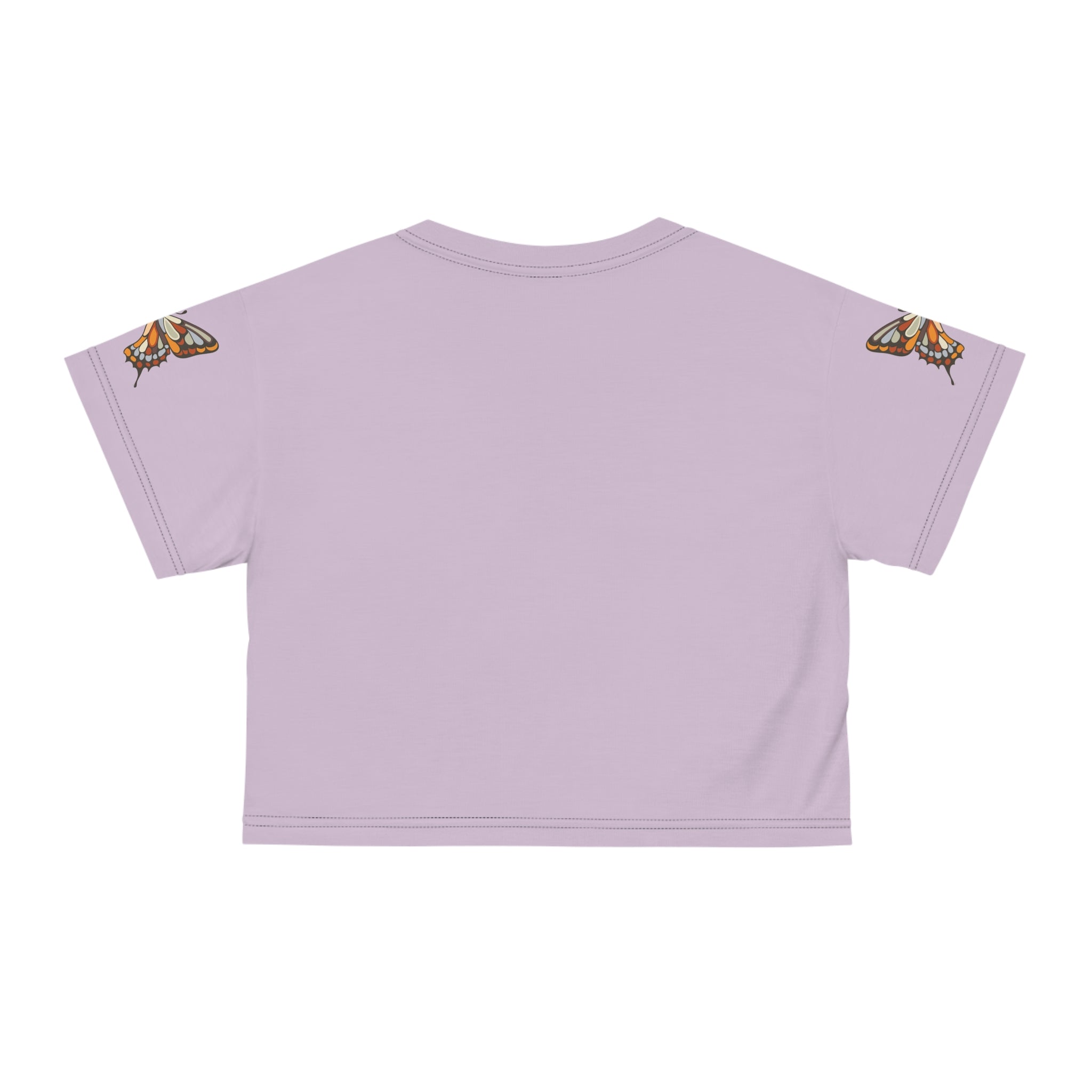 Butterfly Crop Tee, Women's Graphic Shirt, Nature Lover Top, Summer Fashion, Short Sleeve Blouse