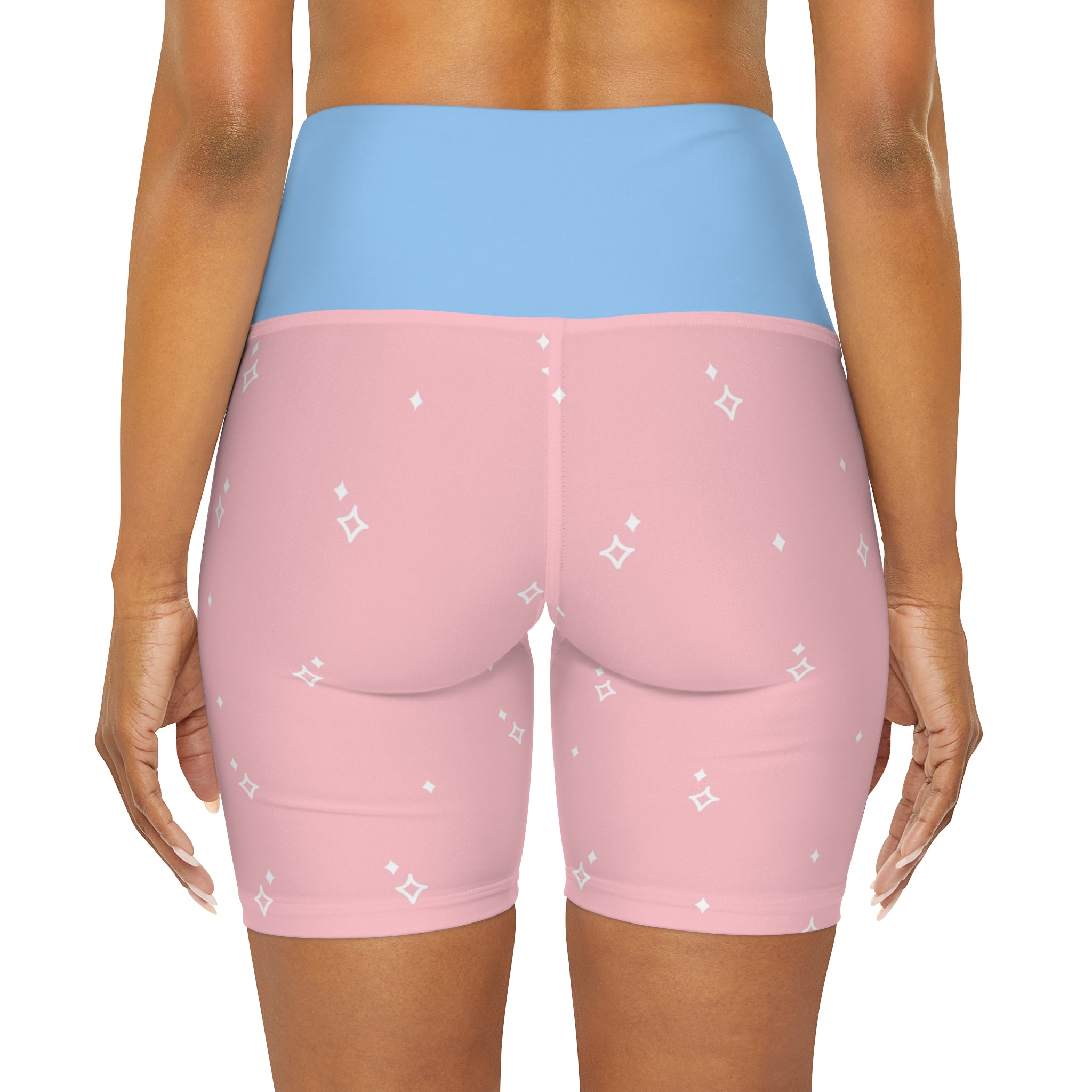 Kawaii Dogs Rainbow Yoga Shorts, Cute Animal Print Workout Bottoms, Fun High Waist Exercise Pants, Colorful Athletic Wear, Dog Lover Gifts