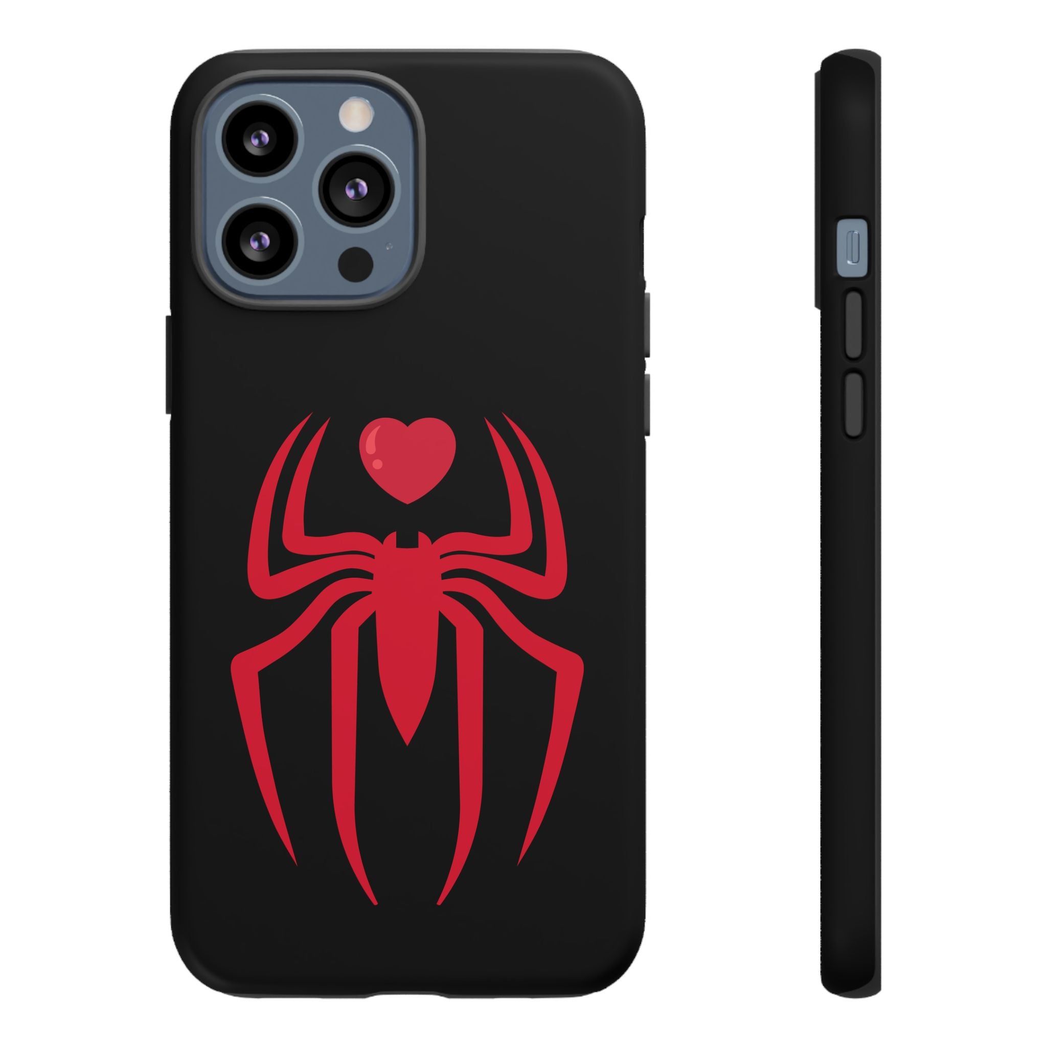 Red Spider Heart Tough iPhone Cases, Spiderweb iPhone Cover, Gothic Phone Accessories, Halloween Gift, Creepy Arachnid iPhone Protectors
