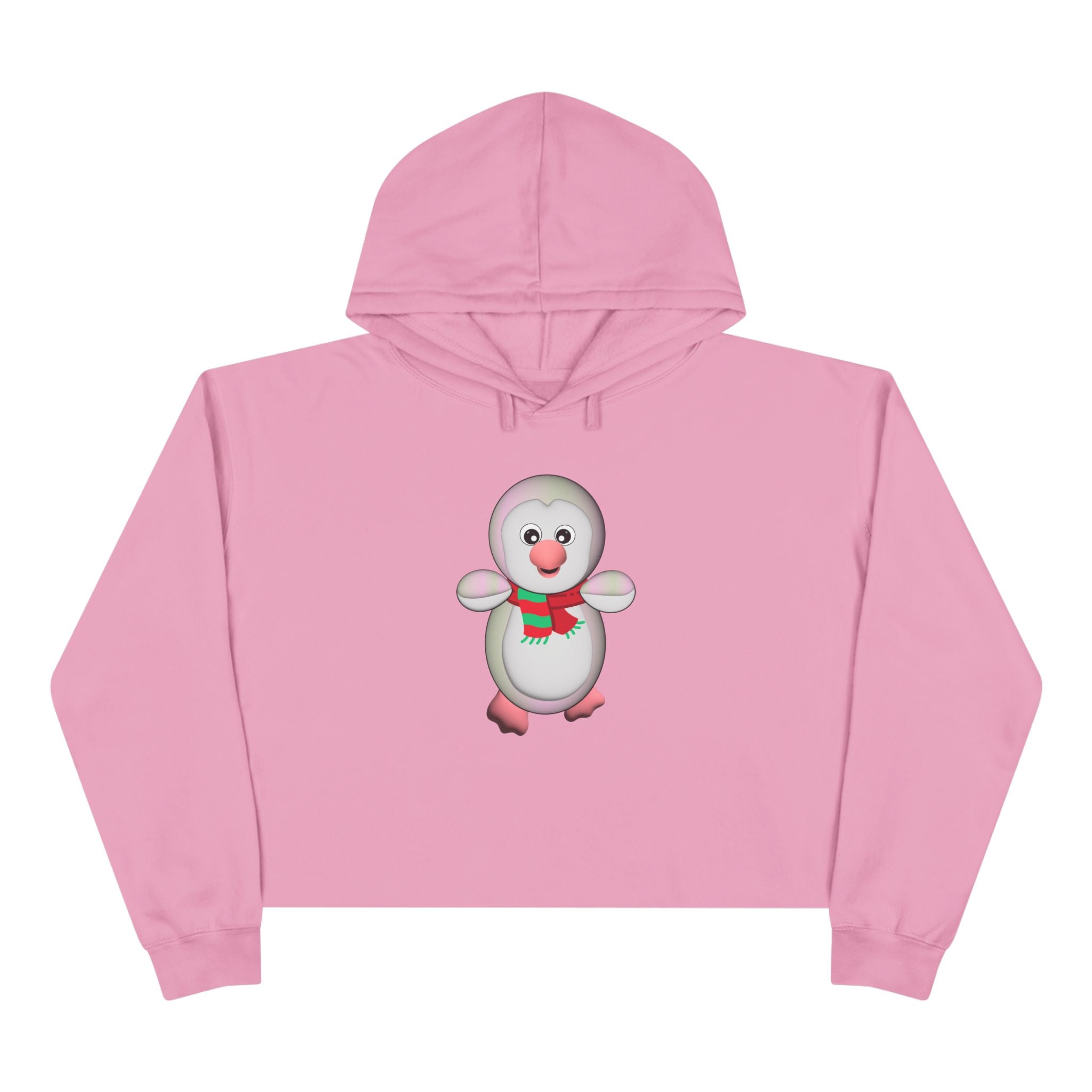 Kawaii Penguin Crop Hoodie, Cute Animal Lover Gift, Cozy Winter Top, Japanese Style Sweatshirt, Adorable Graphic Jumper