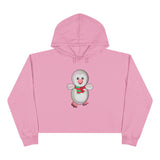 Kawaii Penguin Crop Hoodie, Cute Animal Lover Gift, Cozy Winter Top, Japanese Style Sweatshirt, Adorable Graphic Jumper