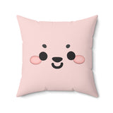 Kawaii Face Pillow, Cute Pillow, Decorative Pillow, Square Pillow, Home Decor, Spun Polyester Pillow