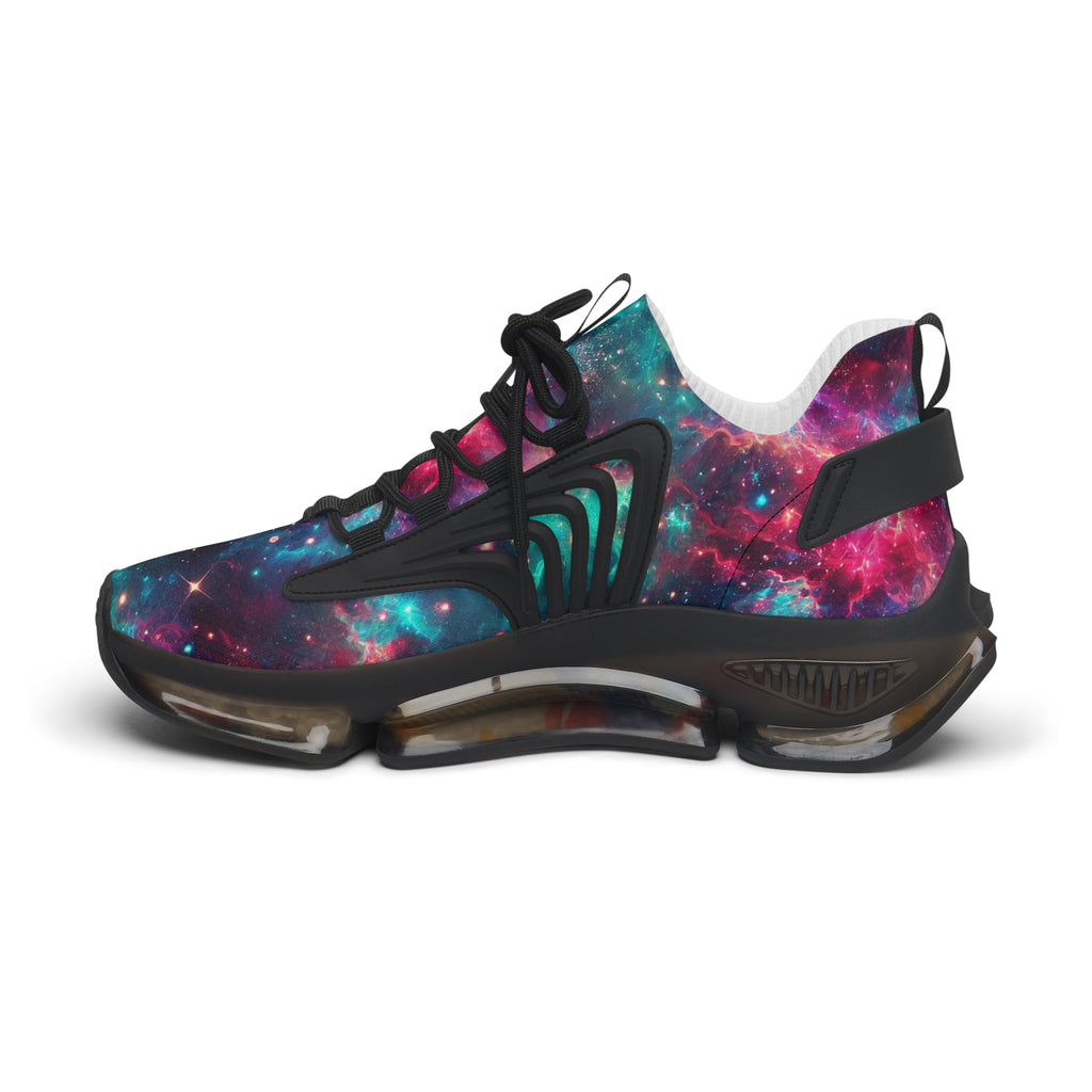Neon Space Sneakers, Women's Shoes, Galaxy Print Running Shoes, Outer Space Sneaker Gift, Cosmic Athletic Footwear