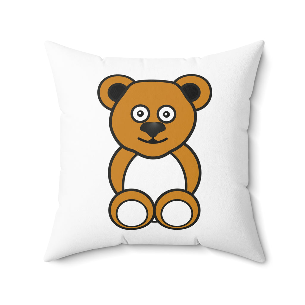 Cute Ochre Bear Spun Polyester Square Pillow