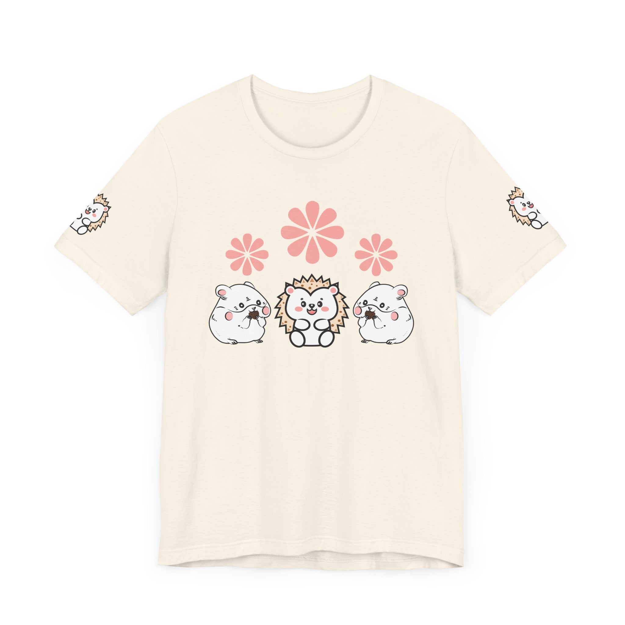 Cute Animal Tee - Hedgehog & Hamster Shirt - Happy Critter Top