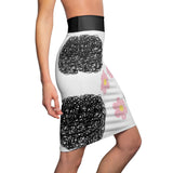 Floral Pencil Skirt - Black Pink Women's Skirt - Spring Fashion