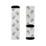 Cute Bears Pattern White Sublimation Socks