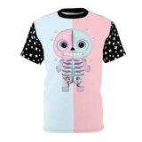 Pastel Skeleton Unisex Tee - Star Sleeves Halloween Costume Shirt