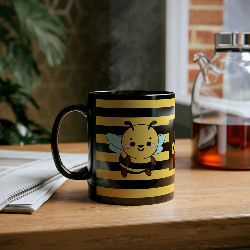 Bee Cool Mug, Bee Mug, Black Coffee Mug, Cute Bee Gift, Bee Lover Mug, Beekeeper Mug, Funny Bee Cup, 11oz, 15oz