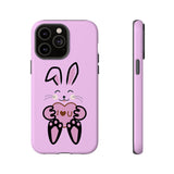 Rabbit With I Love You Heart iPhone Tough Cases, Bunny Phone Cover, Animal Lover Gift, Protective Case, Cute Rabbit Design