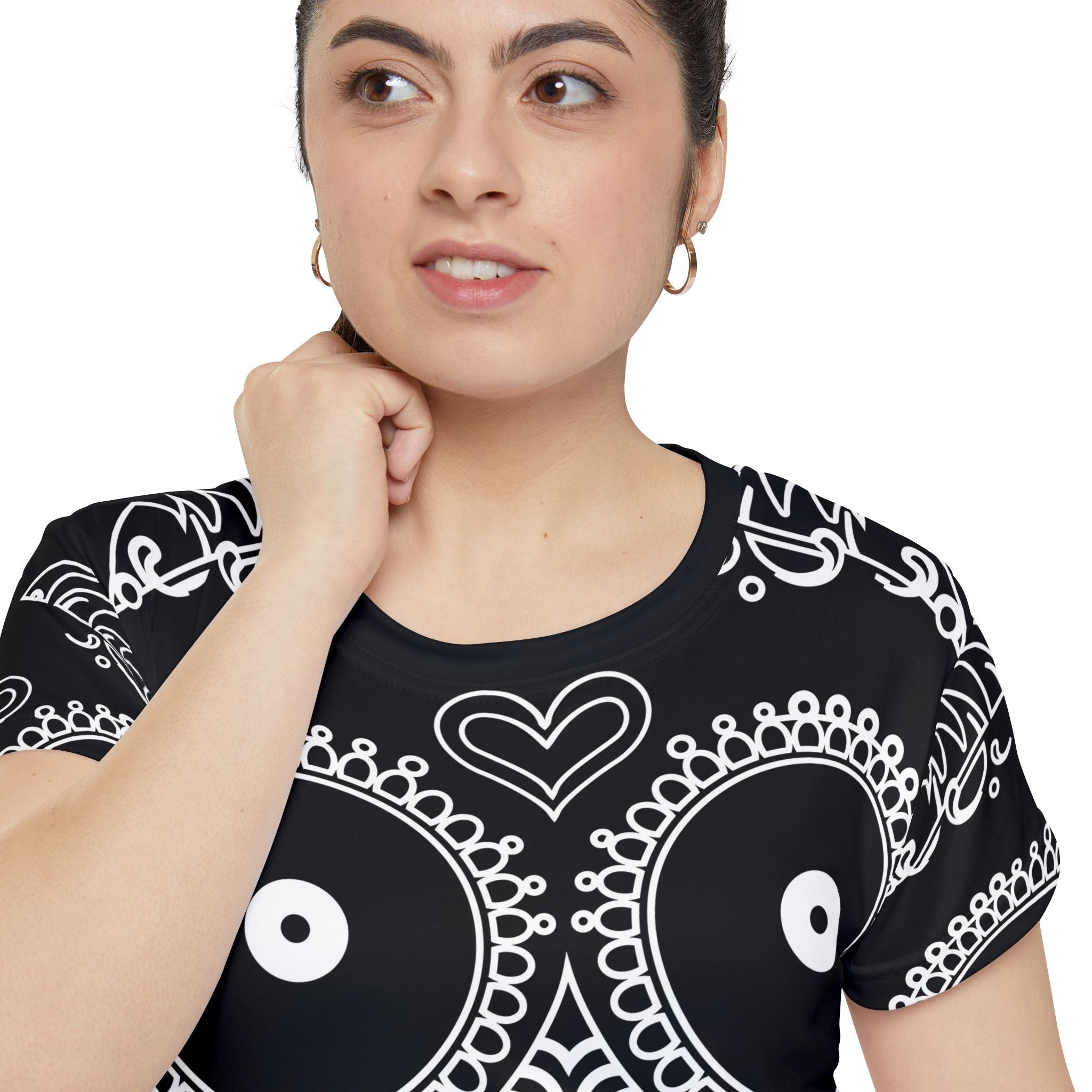 Skulls Women's Short Sleeve Shirt - Edgy Gothic Tee, Punk Rock Top, Alternative Fashion Blouse, Cool Skeleton T-Shirt, Rebel Clothing