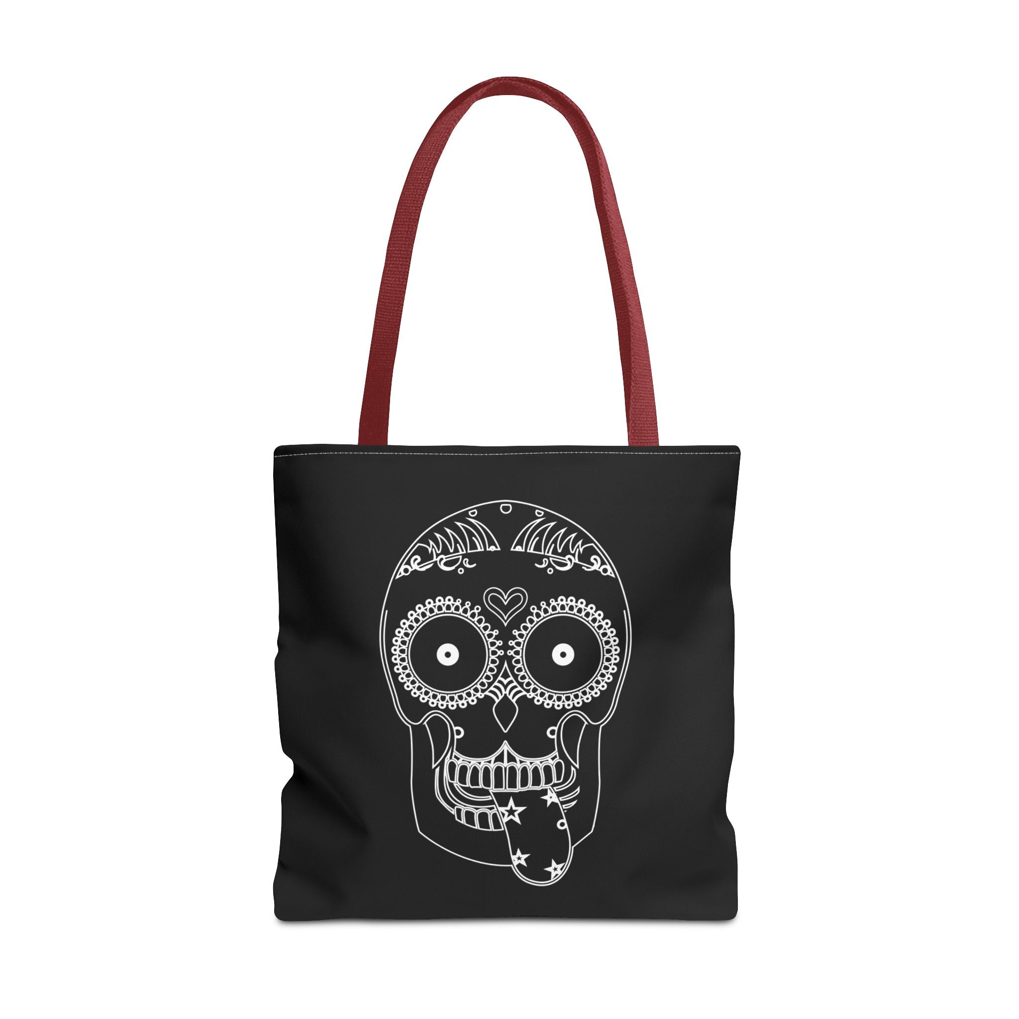 Gothic Skull Tote Bag, Halloween Bag, Spooky Shoulder Bag, Skull and Spider Grocery Tote, Gothic Handbag, Creepy Skull Purse