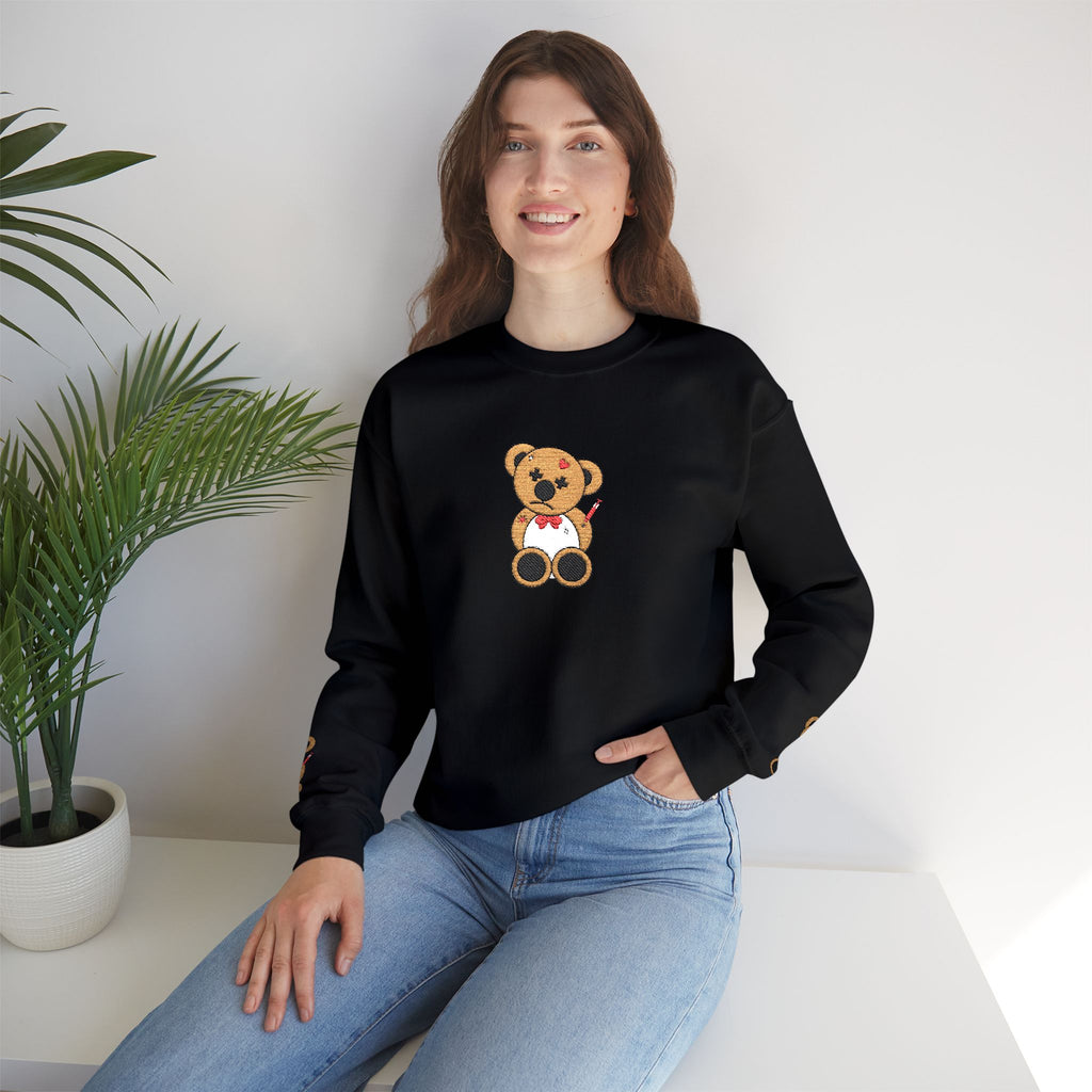 Embroidered Little Teddy Bear Crewneck Sweatshirt