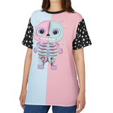 Pastel Skeleton Unisex Tee - Star Sleeves Halloween Costume Shirt