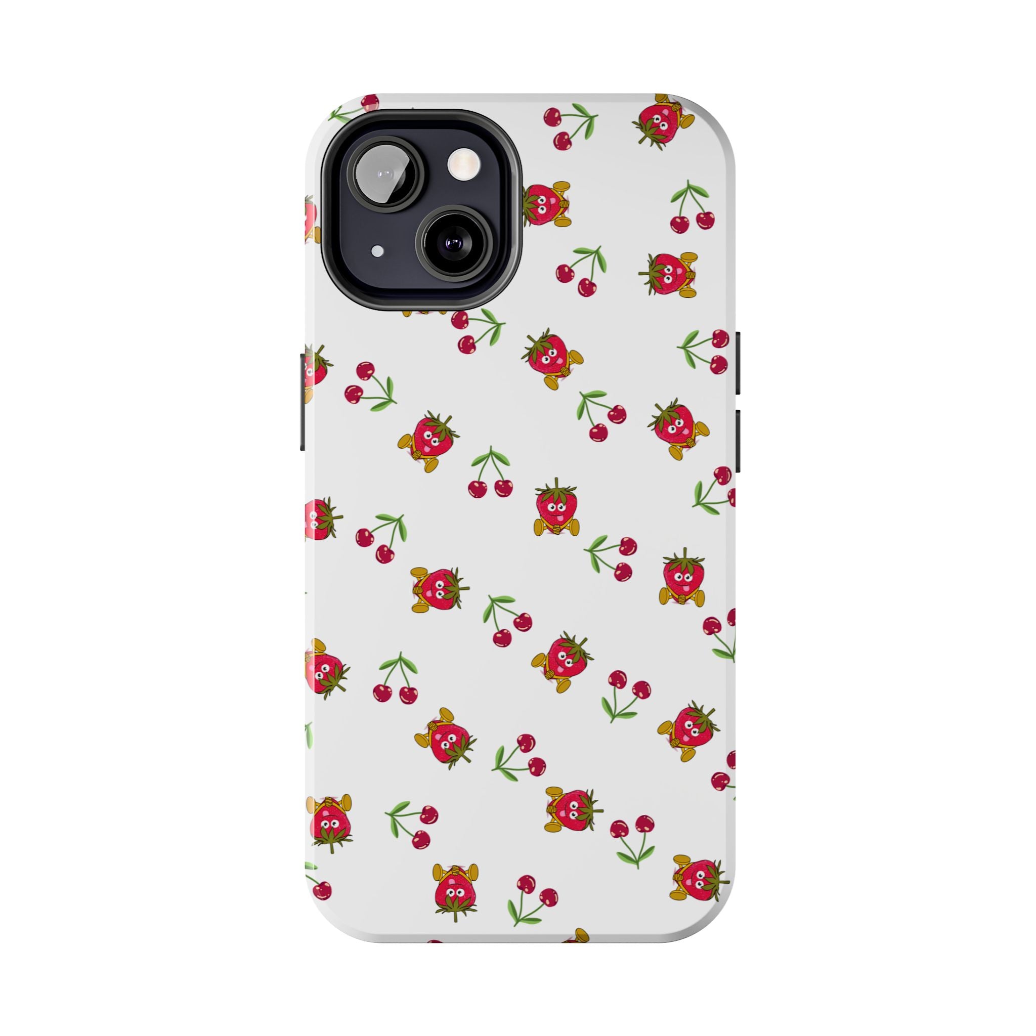 Fruit Patterned Phone Cases, Summer Fruits Phone Covers, Berry Print Tough Cases, Stylish Cell Phone Protectors, Red Fruits Phone