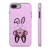 Rabbit With I Love You Heart iPhone Tough Cases, Bunny Phone Cover, Animal Lover Gift, Protective Case, Cute Rabbit Design