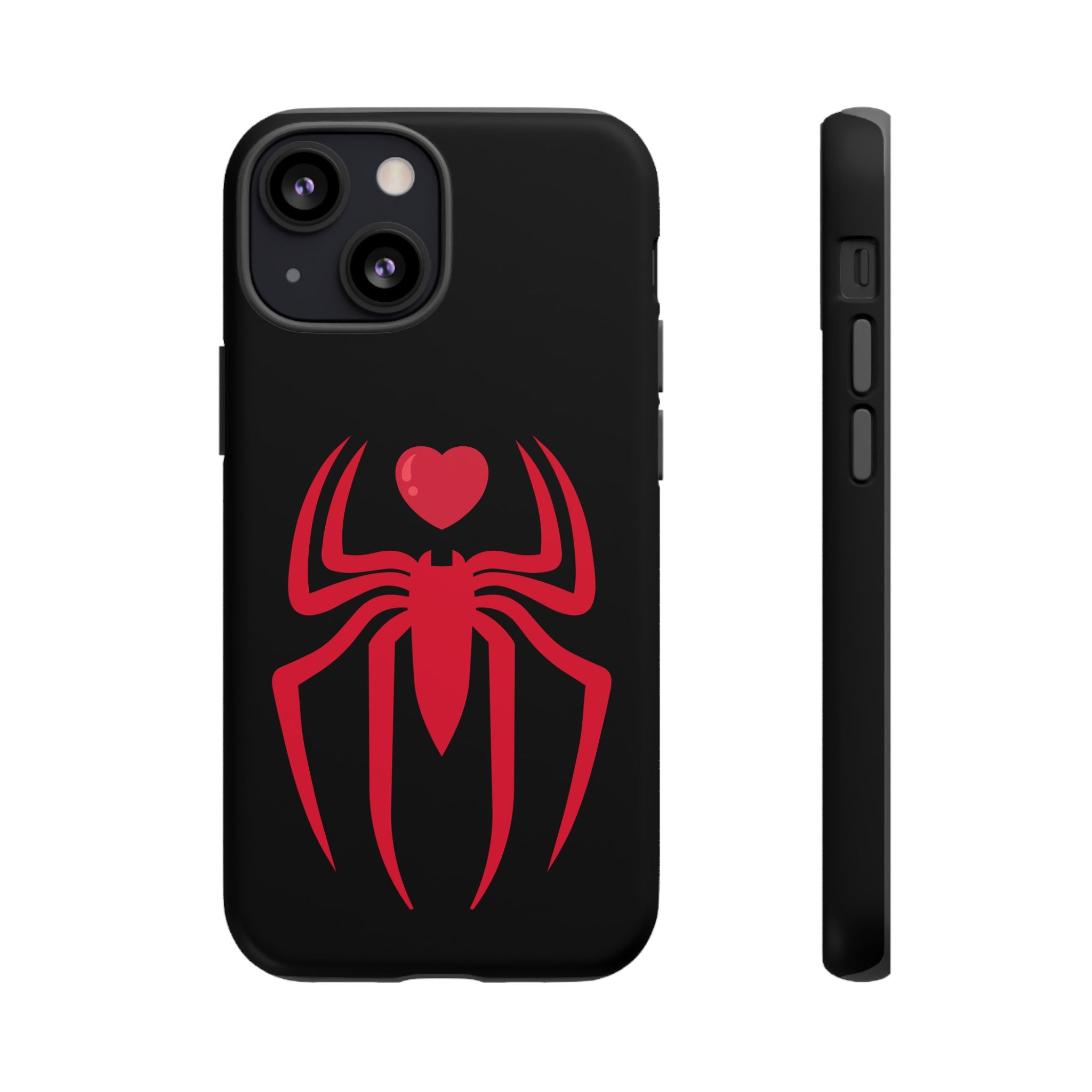 Red Spider Heart Tough iPhone Cases, Spiderweb iPhone Cover, Gothic Phone Accessories, Halloween Gift, Creepy Arachnid iPhone Protectors