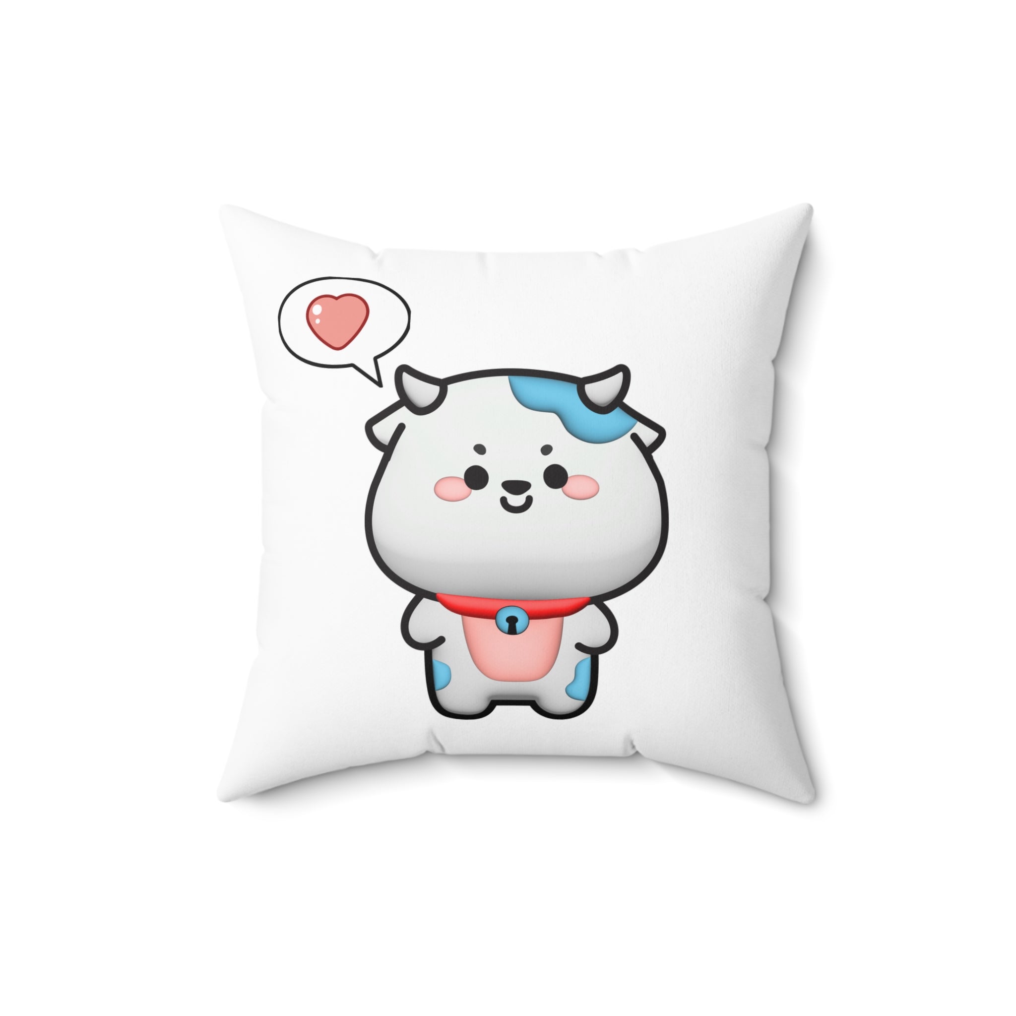 Kawaii Cow Pillow, Cute Farm Animal Cushion, Animal Lover Decor, Cozy Throw Pillow, Home Decor Accent