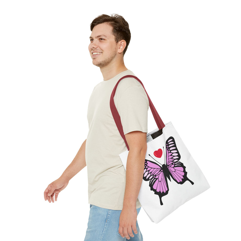 Pink Butterfly Tote Bag - Feminine Floral Design