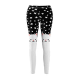 Women's Leggings - Star and Kawaii Cat Print - Cute Cat Yoga Pants - Galaxy Print - Athletic Tights