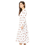 Cute Strawberry Pattern Women's Long Sleeve Dance Dress