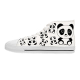 Kawaii Pandas High Tops, Cute Panda Shoes, Women's Fashion Sneakers, Animal Lover Gift, Fun Panda Design Footwear