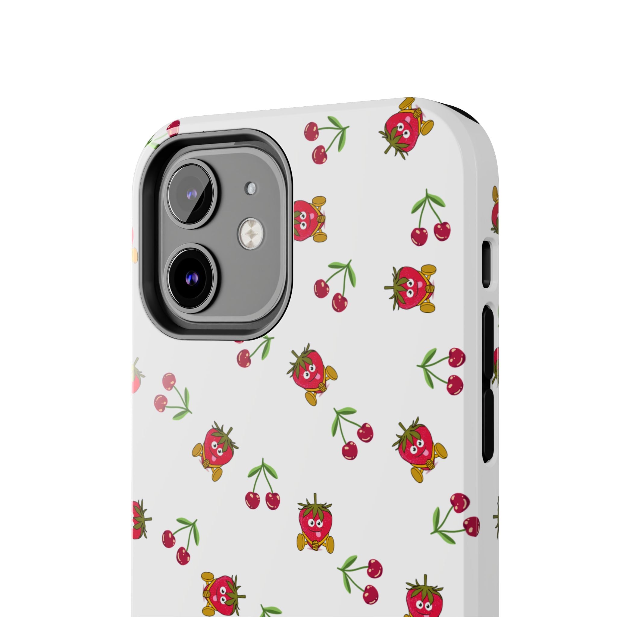 Fruit Patterned Phone Cases, Summer Fruits Phone Covers, Berry Print Tough Cases, Stylish Cell Phone Protectors, Red Fruits Phone
