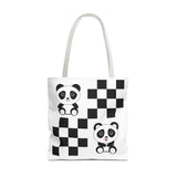 Kawaii Pandas Chessboard Tote Bag