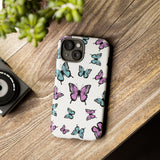 Butterfly Pattern White Background Tough Cases