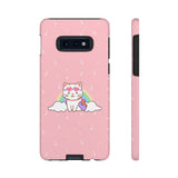 Kawaii Cat Rainbow Tough Cases, Cute Kitty Phone Cover, Protective Phone Case, Adorable Cat Lover Gift, Fun Rainbow Cat Phone Accessories