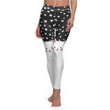 Women's Leggings - Star and Kawaii Cat Print - Cute Cat Yoga Pants - Galaxy Print - Athletic Tights