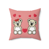 Bears in love Spun Polyester Square Pillow