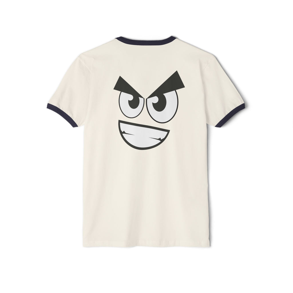 Sinister Smirk Ringer Tee - Evil Grin Goth T-Shirt