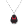 Red Spider Oval Necklace - Gothic Jewelry - Halloween Accessory