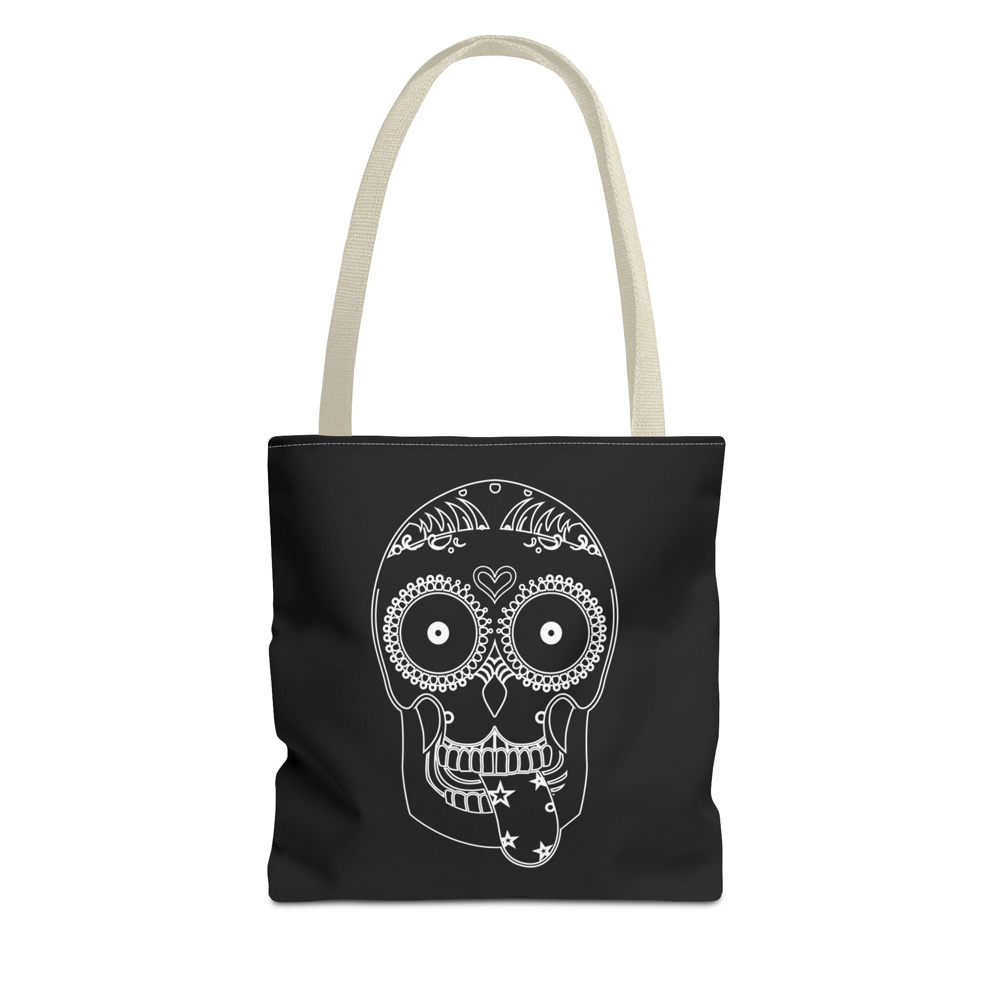 Gothic Skull Tote Bag, Halloween Bag, Spooky Shoulder Bag, Skull and Spider Grocery Tote, Gothic Handbag, Creepy Skull Purse