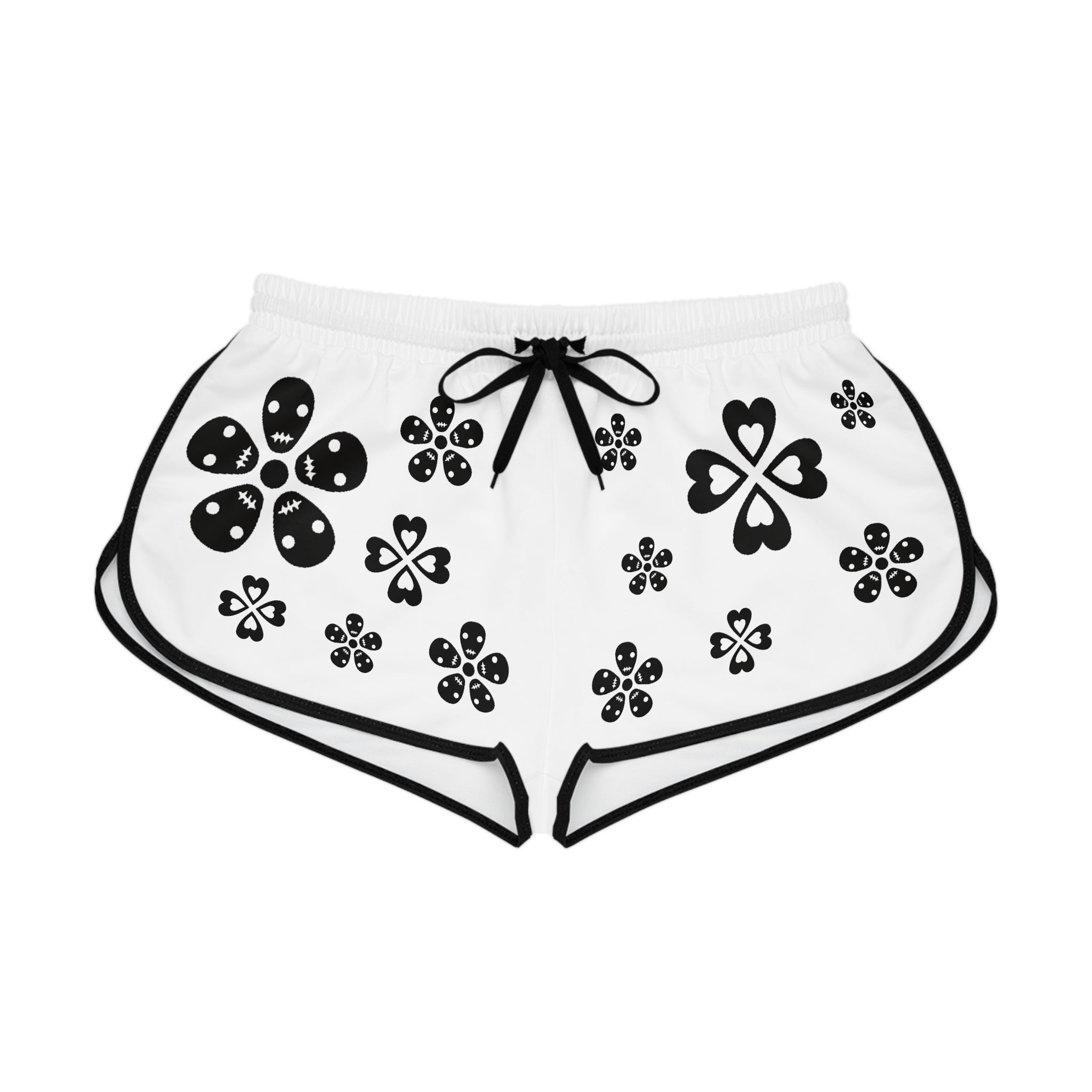 Black Flowers Women's Relaxed Shorts