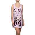 Kawaii Rabbit Face Dress, Self Love Club Racerback Dress, Cute Bunny Sleeveless Dress, Women's Spring Fashion, Pastel Pink A-Line Dress