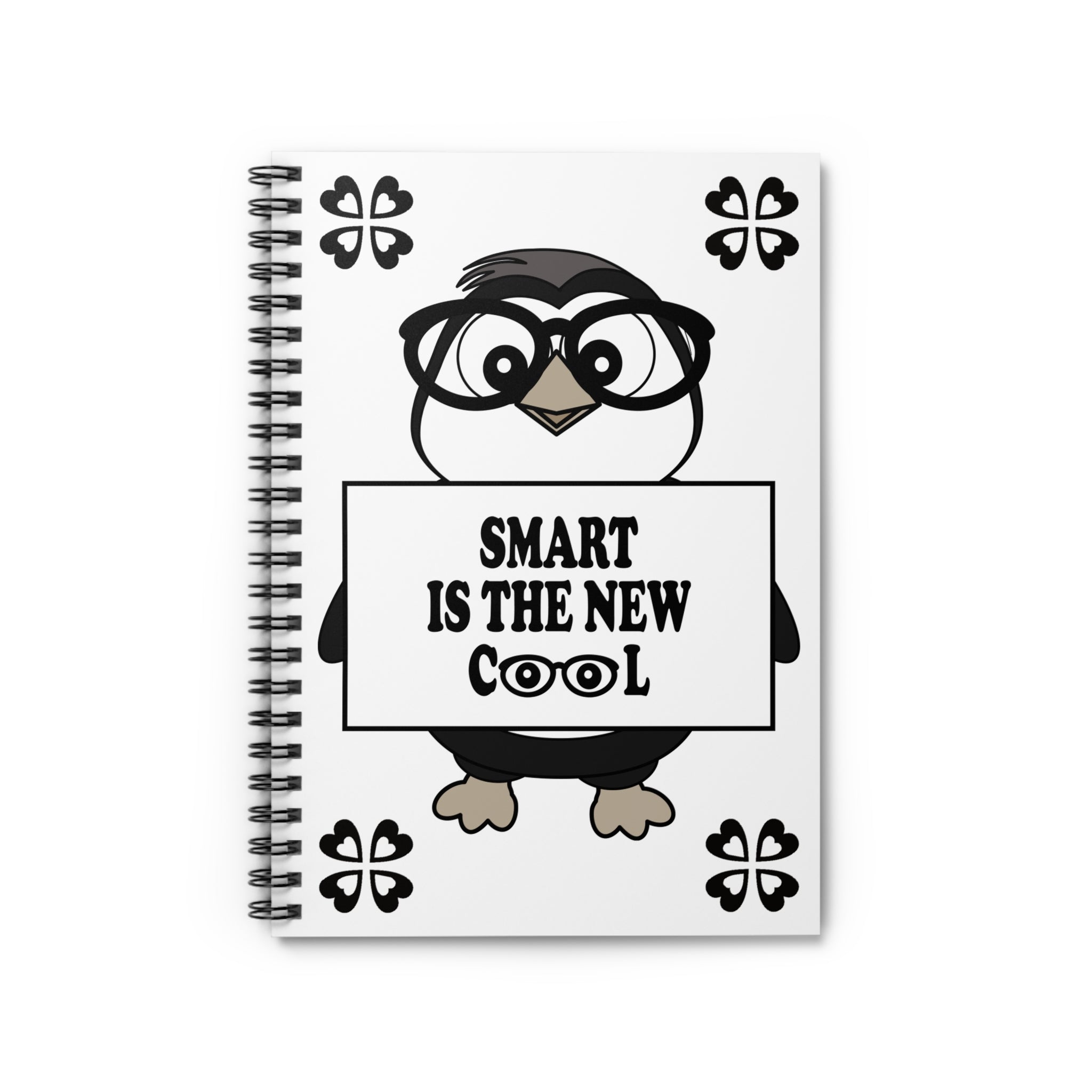 Ruled Line Notebook - Smart Is the New Cool Penguin Stationery