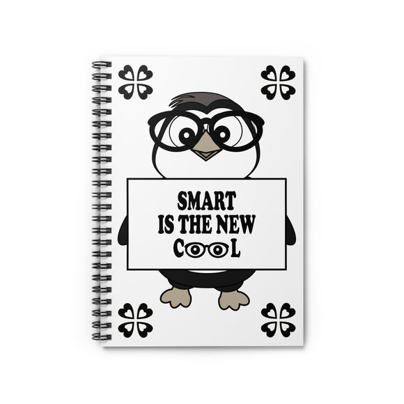 Ruled Line Notebook - Smart Is the New Cool Penguin Stationery