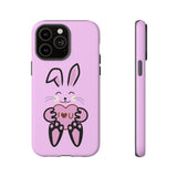 Rabbit With I Love You Heart iPhone Tough Cases, Bunny Phone Cover, Animal Lover Gift, Protective Case, Cute Rabbit Design