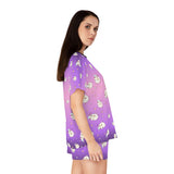 Pajama Set - Cute Panda Print Short PJ Set - Women's Sleepwear - Lounge Set