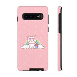 Kawaii Cat Rainbow Tough Cases, Cute Kitty Phone Cover, Protective Phone Case, Adorable Cat Lover Gift, Fun Rainbow Cat Phone Accessories